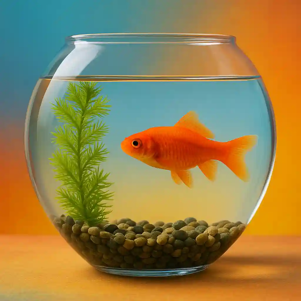 6-Inch Fish Bowl with Free 160g Colorful Stones