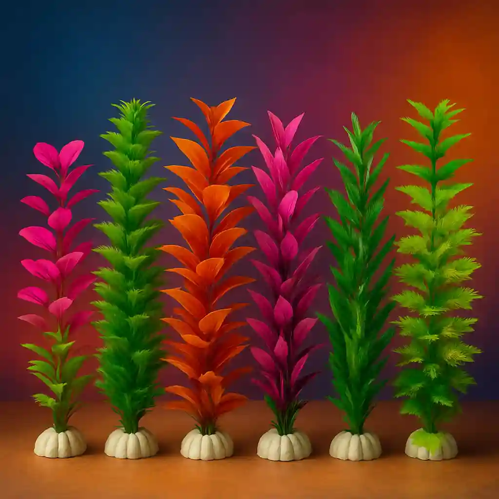 Colourful Plastic Aquarium Plants For Fish Tank Decoration