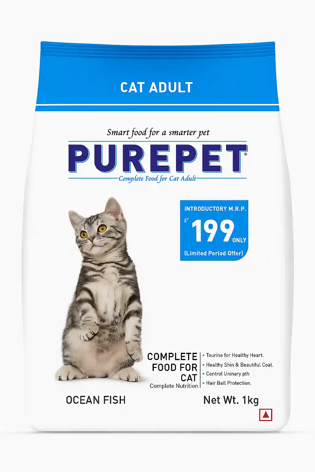 Purepet Dry Cat Adult Food – Ocean Fish Flavour (1 kg Pack)